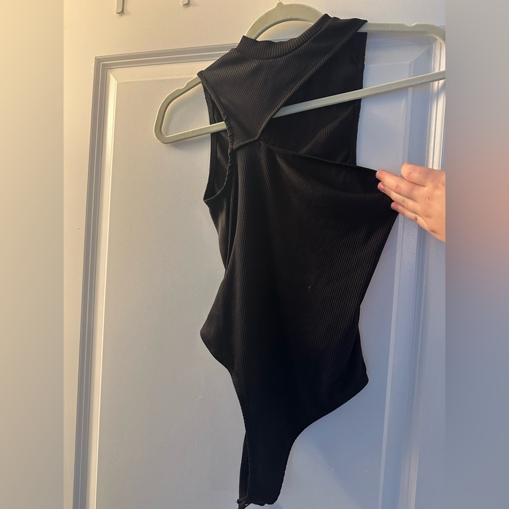 Bershka Black Ribbed Bodysuit